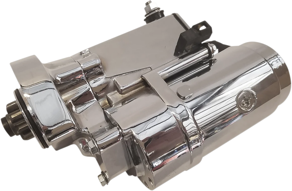 Terry Components Starter Motor - Harley Davidson - Chrome - Side View