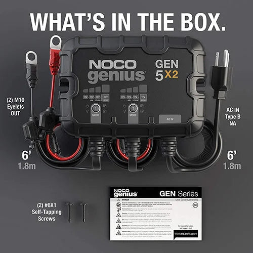 The NOCO Company - Archived 2-BANK 10A ONBOARD BATTERY CHARGER GEN5X2 - Side View