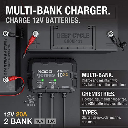 The NOCO Company - Archived 2-BANK 20A ONBOARD BATTERY CHARGER GENPRO10X2 - Main Product View
