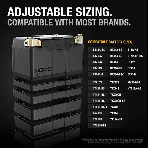 The NOCO Company - Archived NOCO GROUP 14 LITHIUM POWERSPORTS BATTERY NLP14 - Back View