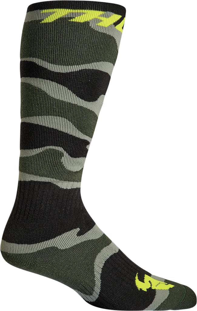 Thor MX Camo Socks - Camo Green/Acid - Size 10-13 - Main Product View