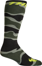 Load image into Gallery viewer, Thor MX Camo Socks - Camo Green/Acid - Size 10-13 - Main Product View