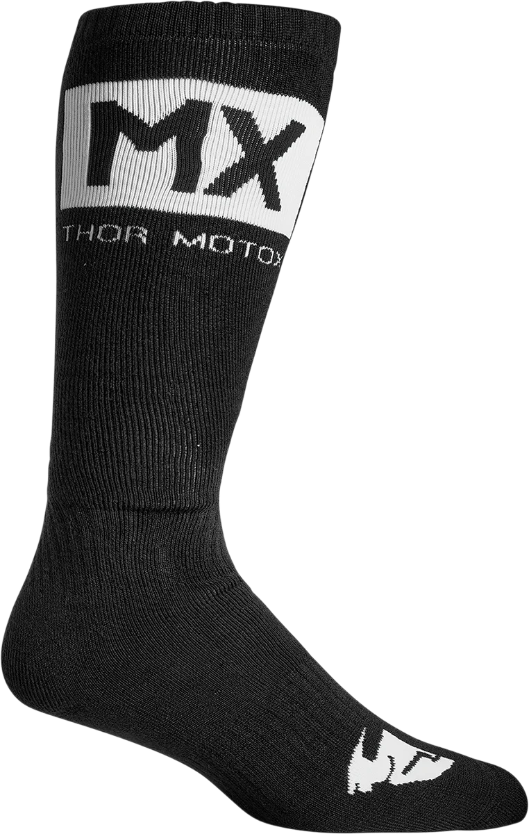 Thor MX Solid Socks - Red/White - Size 10-13 - Side View