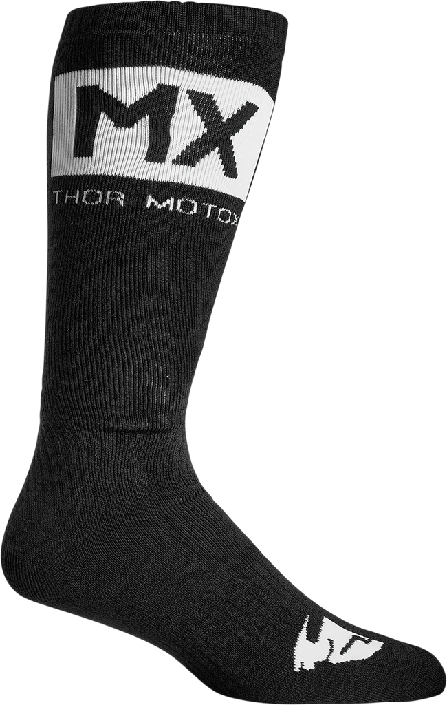 Thor MX Solid Socks - Red/White - Size 10-13 - Side View
