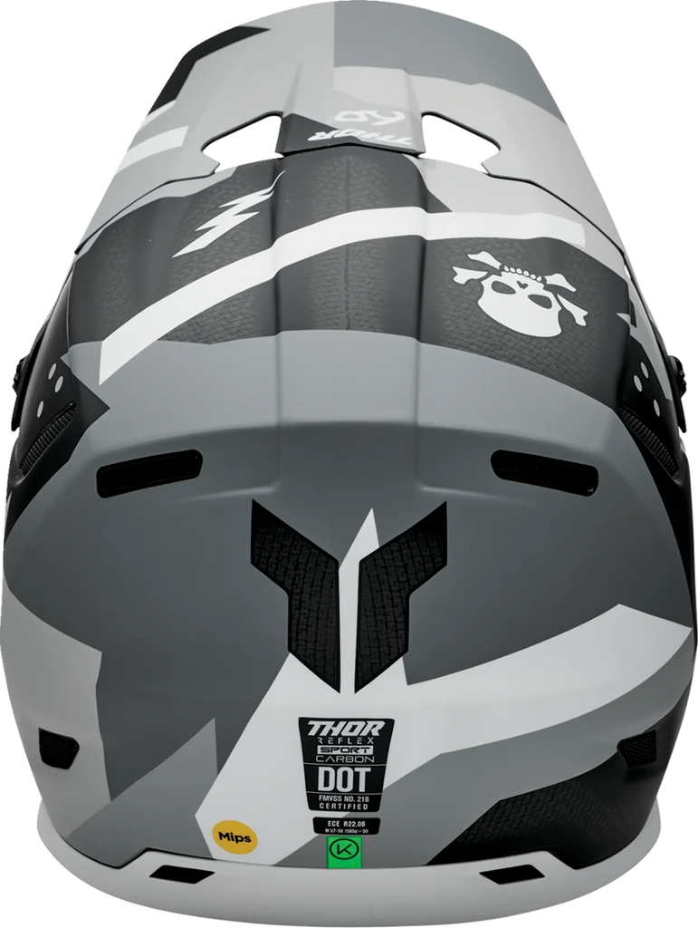 Thor Reflex Sport Helmet - MIPS® - Carbon Brave - Gray/White - Small - Back View