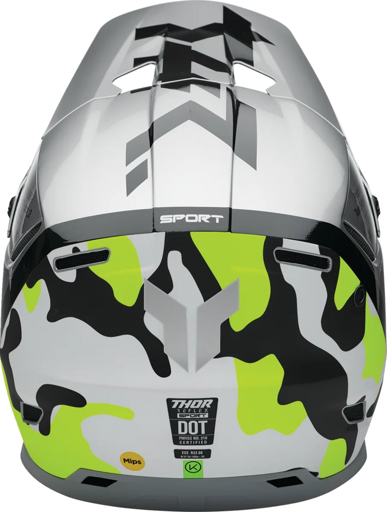 Thor Reflex Sport Helmet - Riot - MIPS® - Gray/Acid - Large - Back View