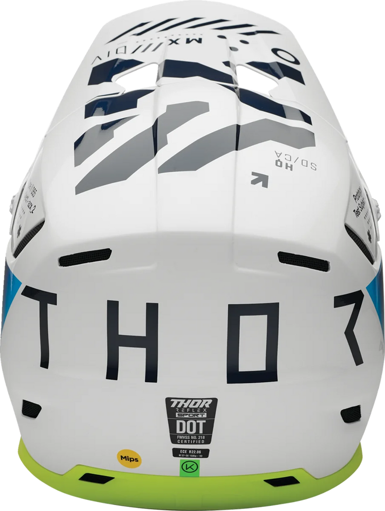 Thor Reflex Sport Helmet - Strike - MIPS® - Navy/Acid - Large - Back View