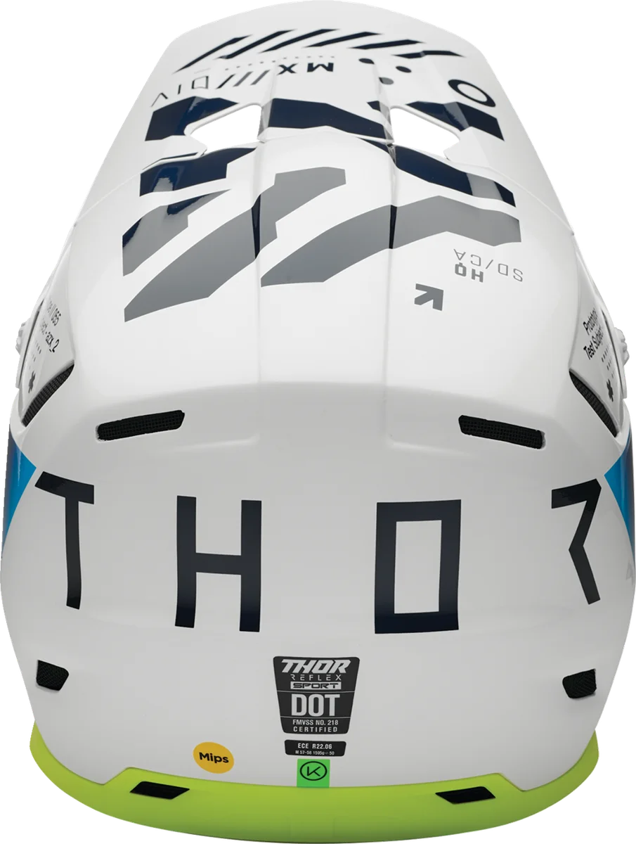Thor Reflex Sport Helmet - Strike - MIPS® - Navy/Acid - Medium - Back View