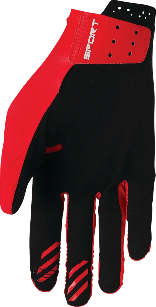 Thor SPORTMODE Iconic Gloves - Red - Medium - Side View