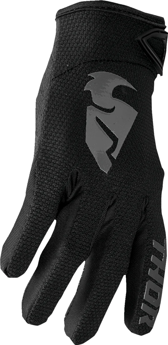 Thor Sector Gloves - Black/Gray - Small - Back View