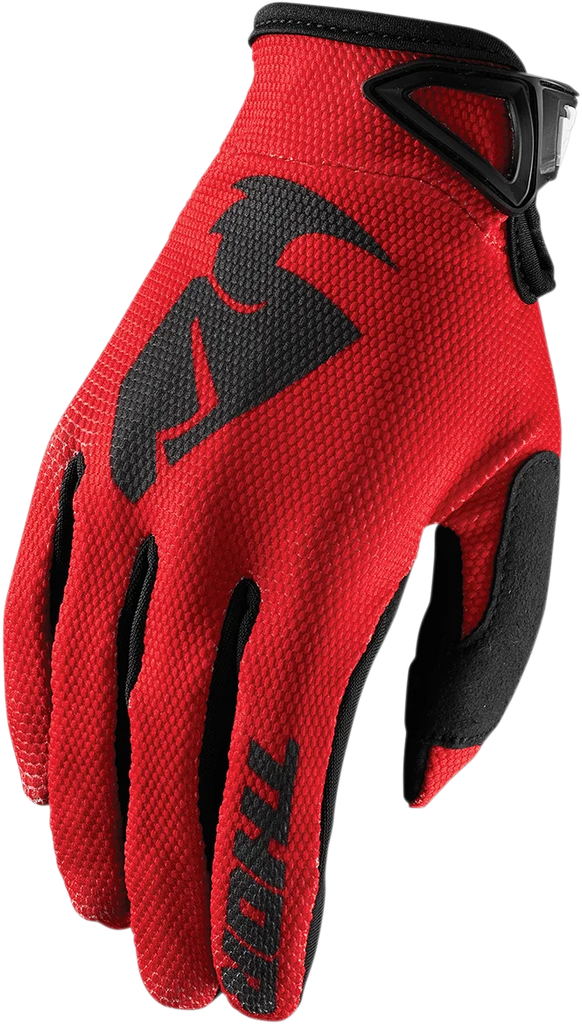 Thor Sector Gloves - Red/Black - XL - Back View