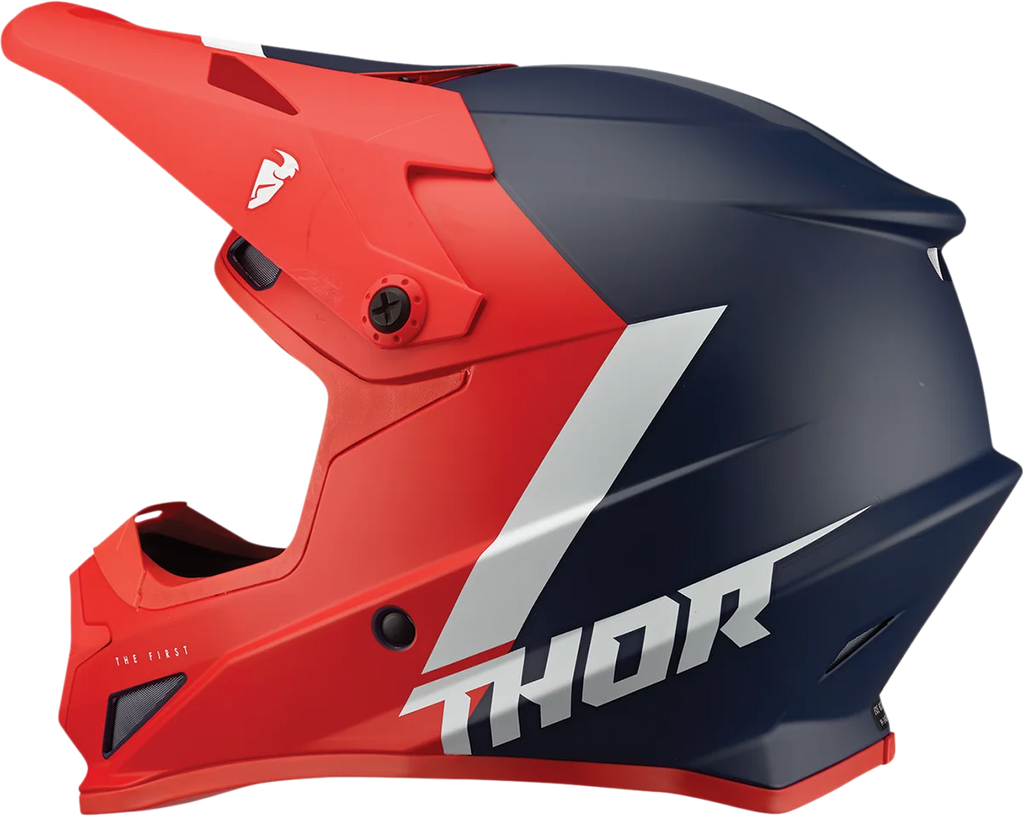 Thor Sector Helmet - Chev - Red/Navy - XS - Side View
