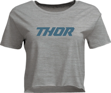 Load image into Gallery viewer, Thor Women's Corp Crop T-Shirt - Mineral - Small - Back View