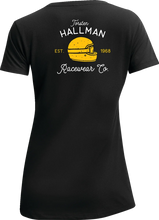 Load image into Gallery viewer, Thor Women's Hallman Garage T-Shirt - Black - Medium - Side View
