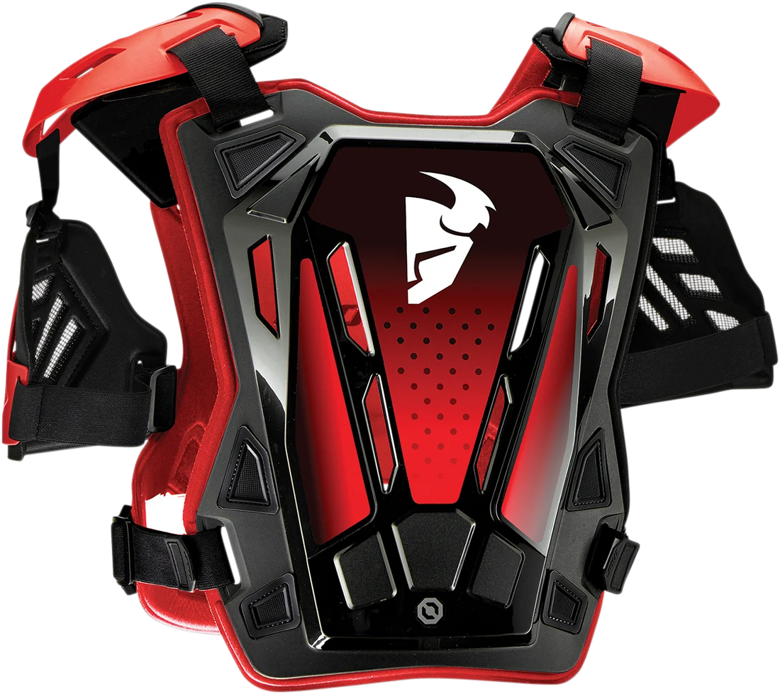 Thor Youth Guardian Roost Deflector - Red - S/M - Side View