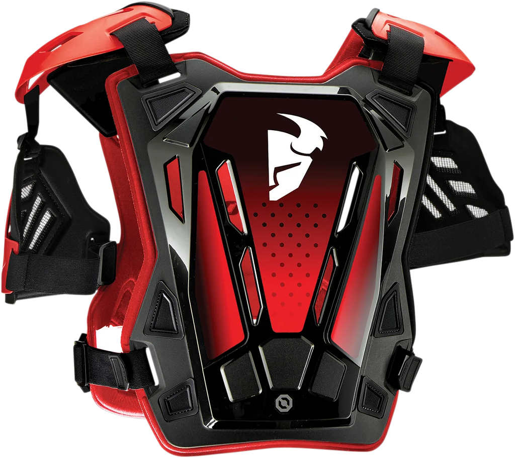 Thor Youth Guardian Roost Deflector - Red - S/M - Side View