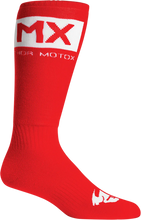 Load image into Gallery viewer, Thor Youth MX Solid Socks - Red/White - Size 1-6 - Main Product View