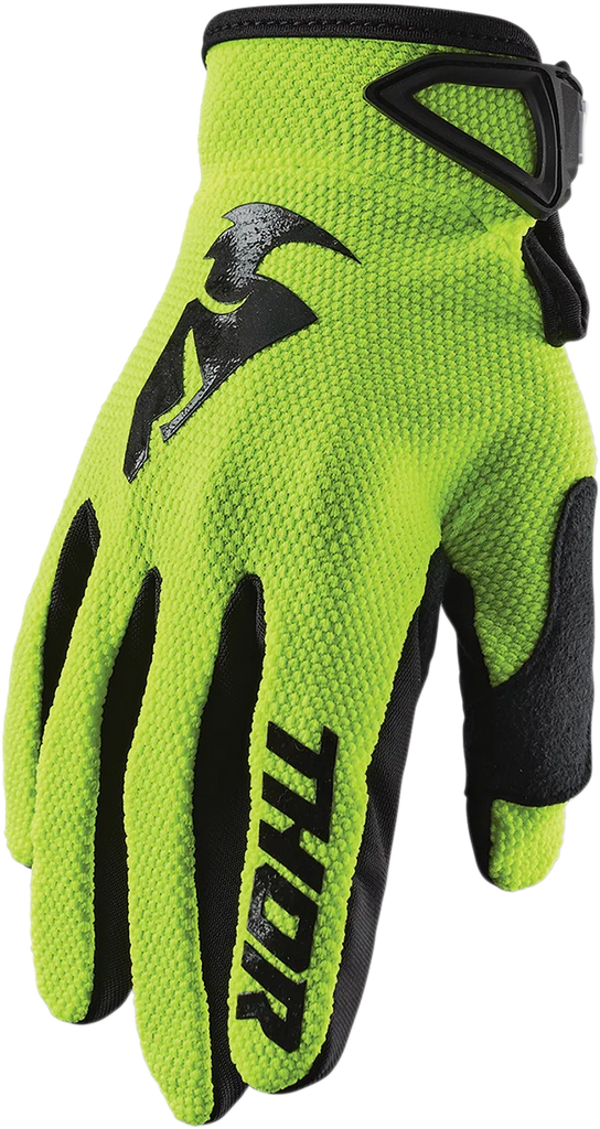 Thor Youth Sector Gloves - Acid/Black - Large - Main Product View