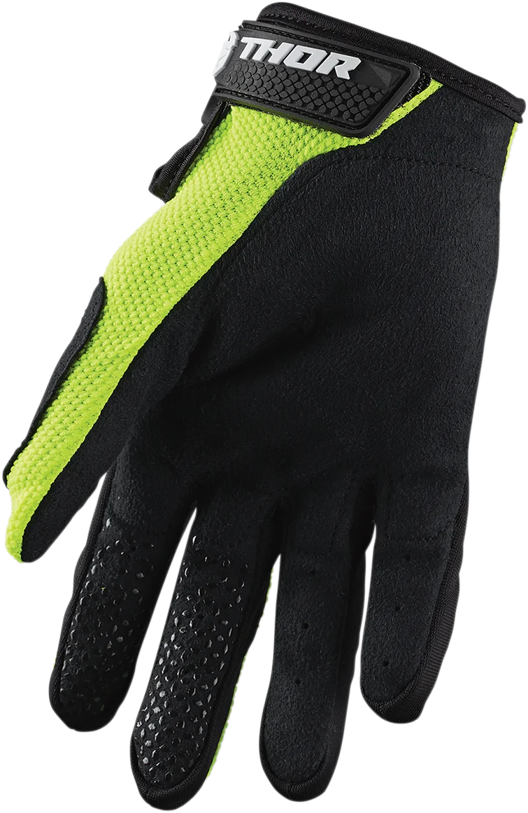 Thor Youth Sector Gloves - Acid/Black - Large - Side View
