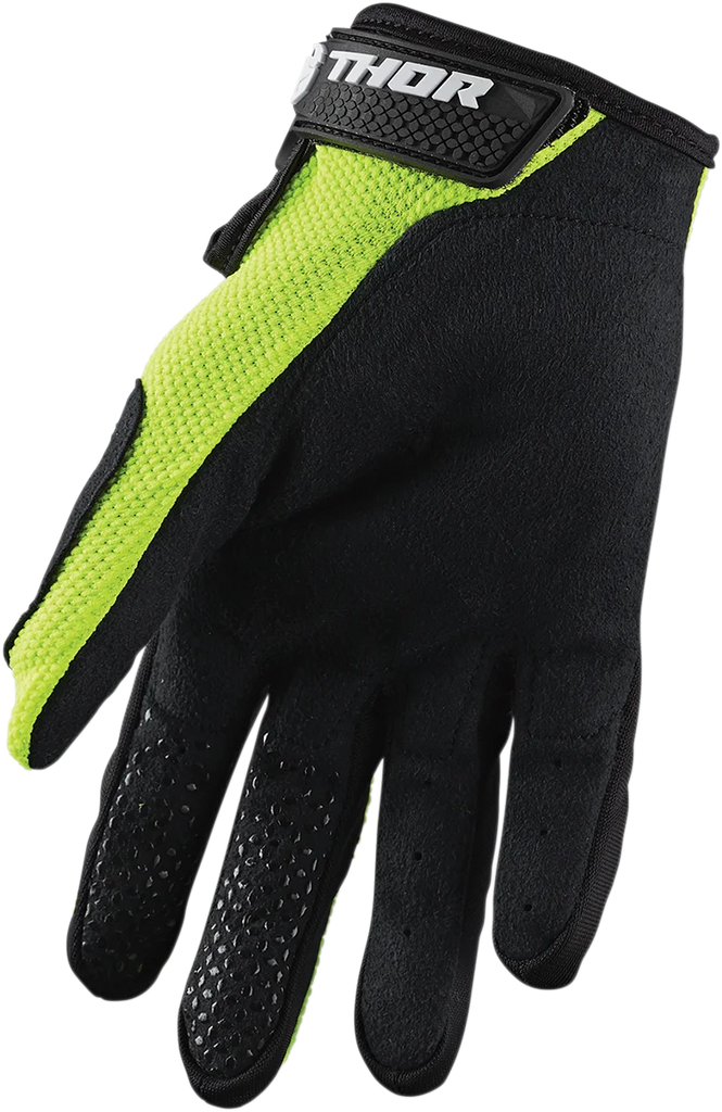 Thor Youth Sector Gloves - Acid/Black - Large - Side View