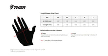Load image into Gallery viewer, Thor Youth Sector Gloves - Acid/Black - Large - Installation View