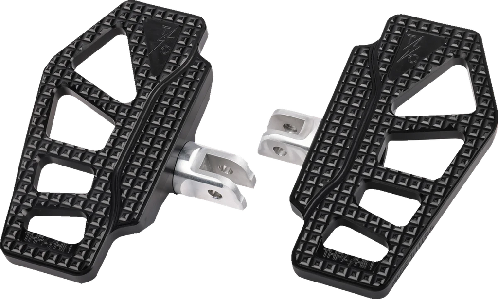 Thrashin Supply Co. Apex Mini Floorboards - Front - Black - Main Product View