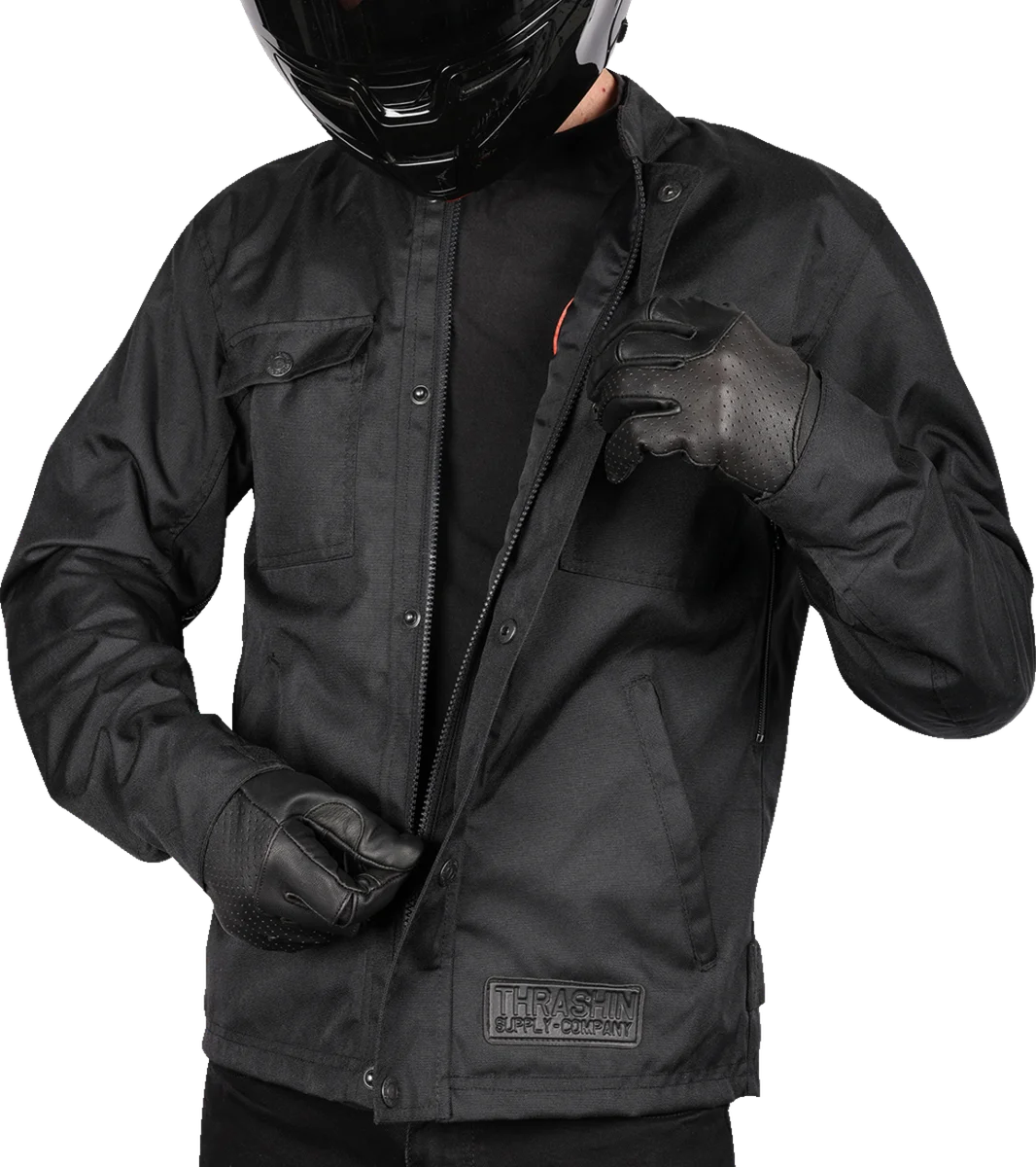 Thrashin Supply Co. Atlas v2 Riding Jacket - Black - Large - Back View