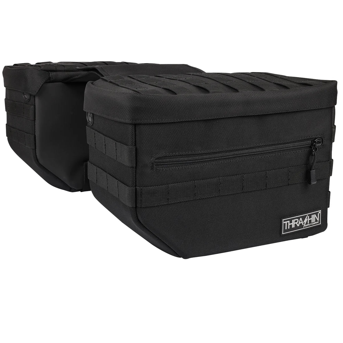 Thrashin Supply Co. Escape Saddlebags - Black - Side View