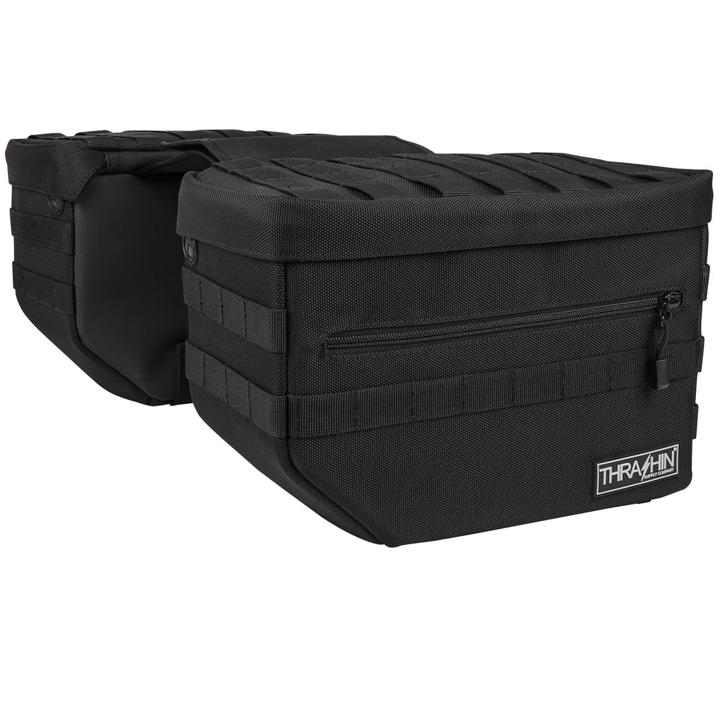 Thrashin Supply Co. Escape Saddlebags - Black - Side View