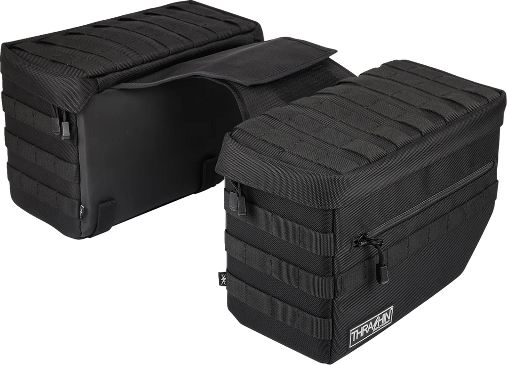 Thrashin Supply Co. Escape Saddlebags - Black - Back View