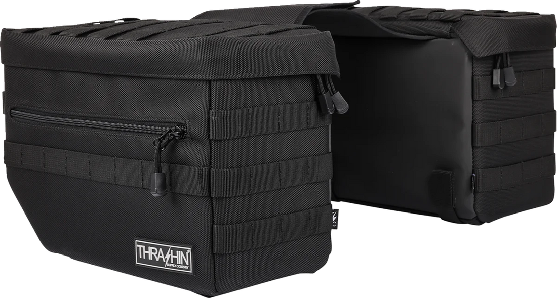 Thrashin Supply Co. Escape Saddlebags - Black - Installation View