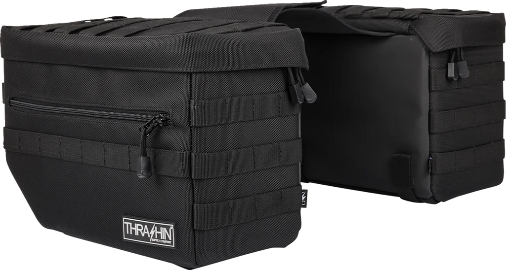 Thrashin Supply Co. Escape Saddlebags - Black - Installation View