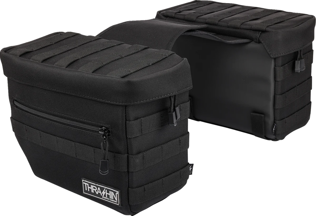 Thrashin Supply Co. Essential Saddlebags - Black - Main Product View
