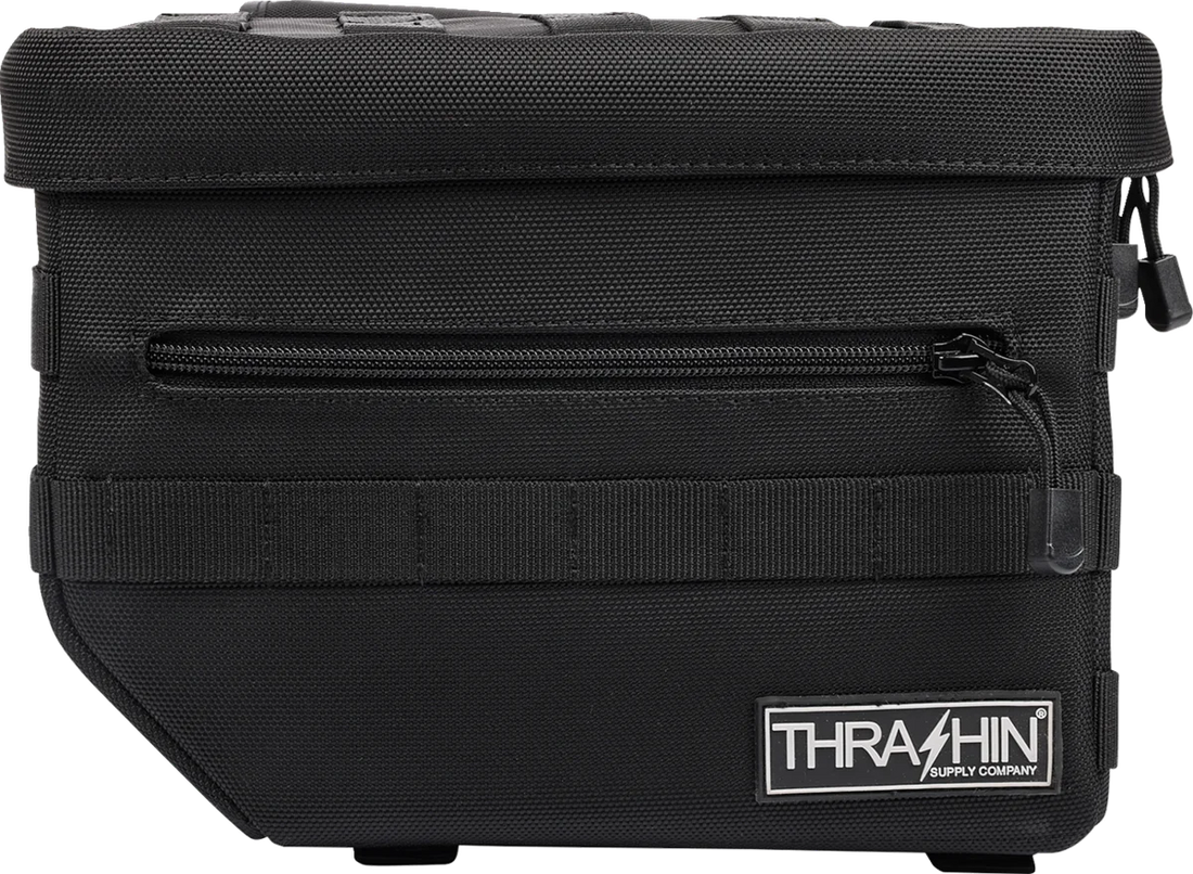 Thrashin Supply Co. Essential Saddlebags - Black - Back View
