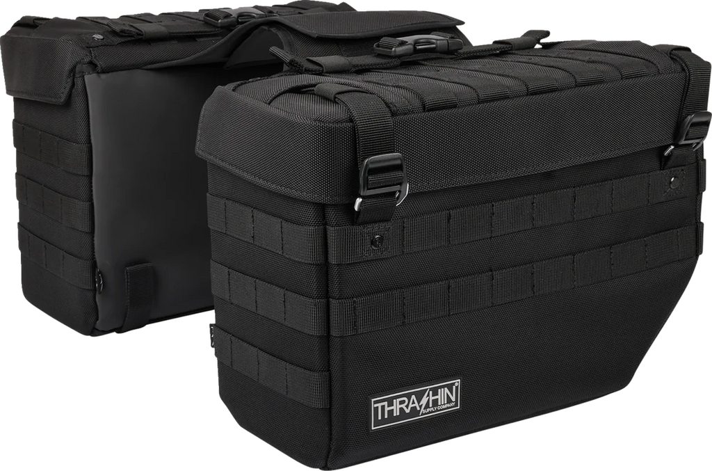 Thrashin Supply Co. Expedition Saddlebags - Black - Side View