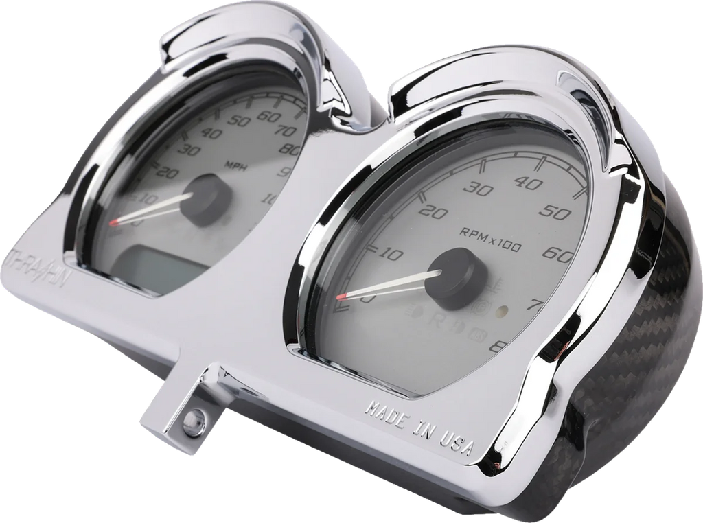 Thrashin Supply Co. Gauge Relocation Kit - Chrome - Side View