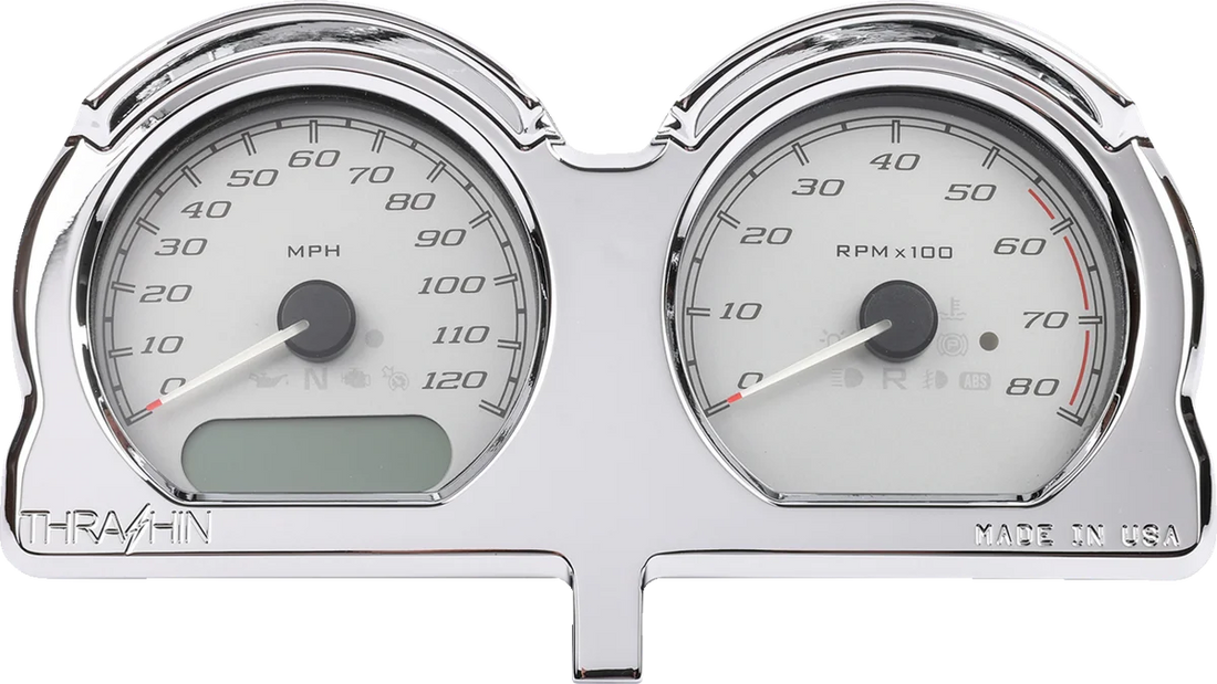 Thrashin Supply Co. Gauge Relocation Kit - Chrome - Back View