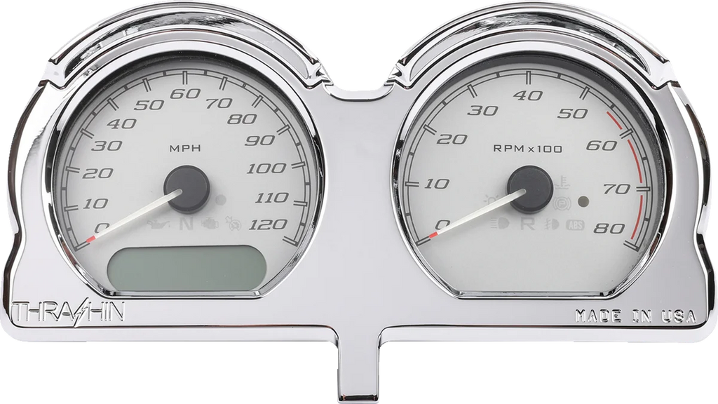 Thrashin Supply Co. Gauge Relocation Kit - Chrome - Back View
