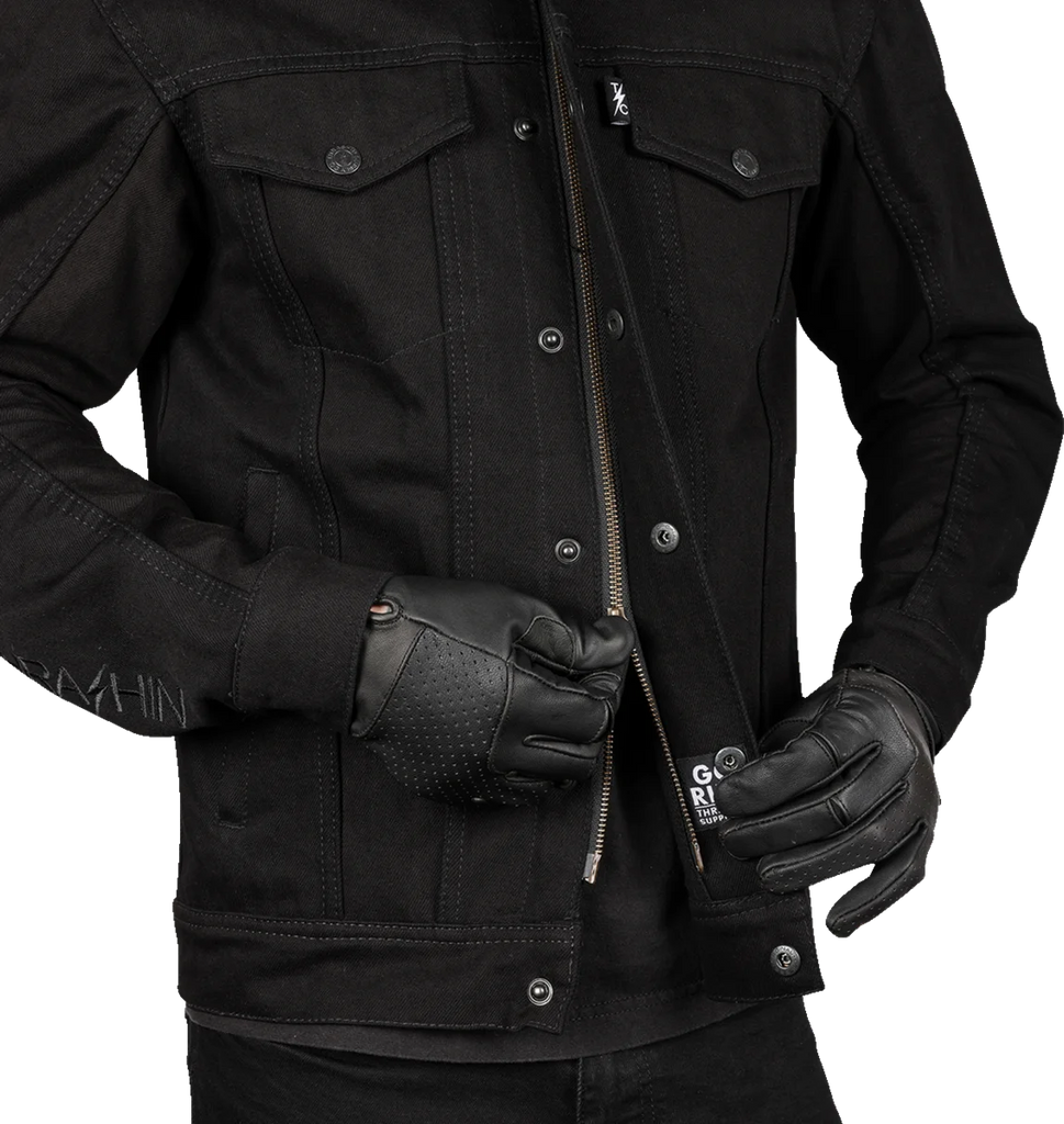 Thrashin Supply Co. Highway v2 Denim Riding Jacket - Black - 2XL - Additional View 5