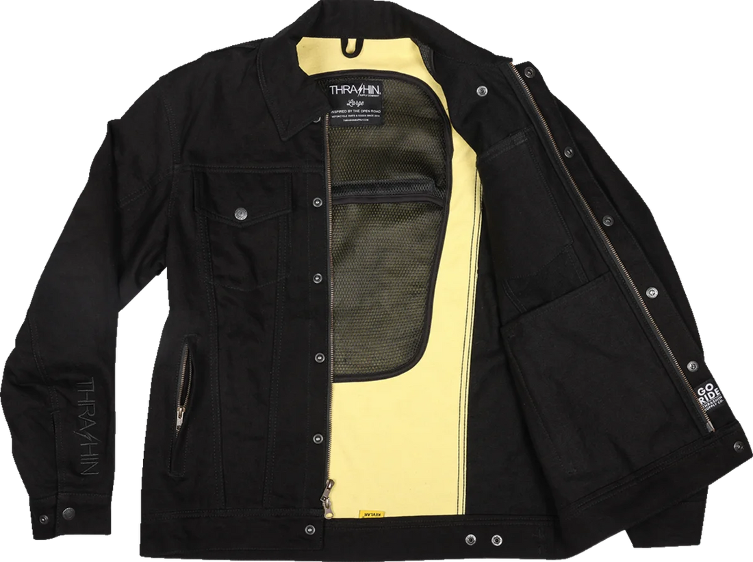 Thrashin Supply Co. Highway v2 Denim Riding Jacket - Black - 2XL - Additional View 12
