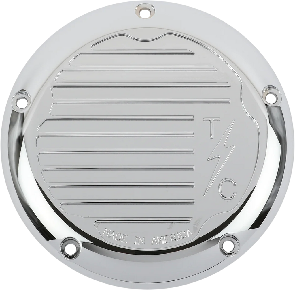 Thrashin Supply Co. M8 - Derby Cover Finned - Chrome - Main Product View