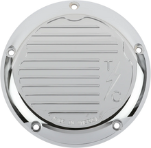 Load image into Gallery viewer, Thrashin Supply Co. M8 - Derby Cover Finned - Chrome - Main Product View