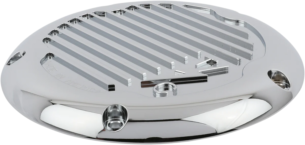 Thrashin Supply Co. M8 - Derby Cover Finned - Chrome - Side View