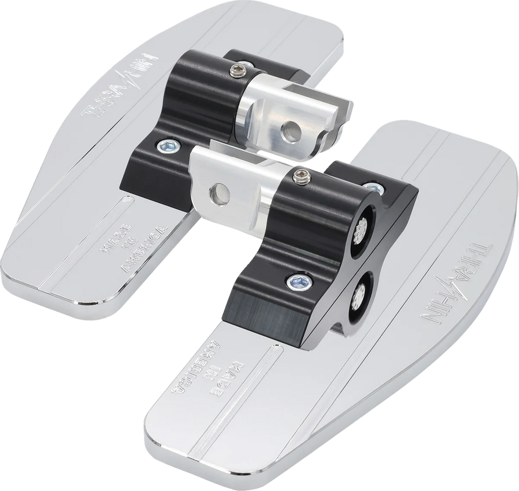 Thrashin Supply Co. Mini Floorboards - Chrome - Back View