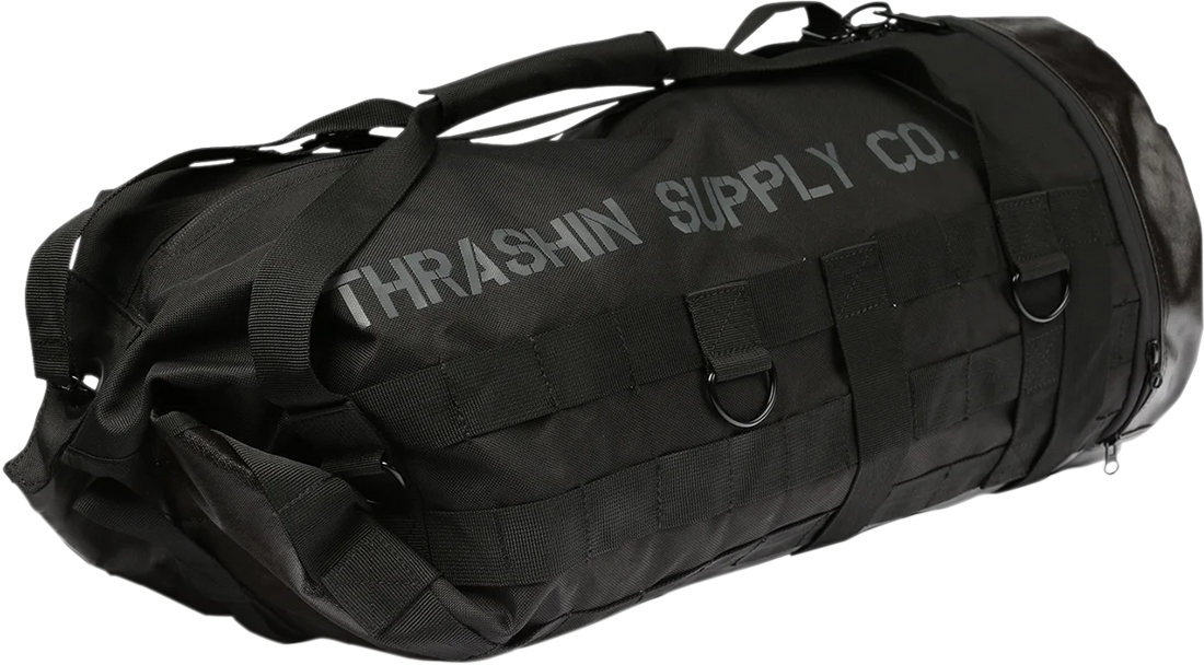 Thrashin Supply Co. Mission Duffel Bag - Black - Back View