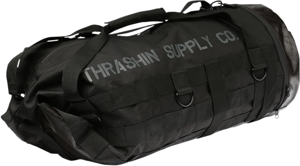 Thrashin Supply Co. Mission Duffel Bag - Black - Back View