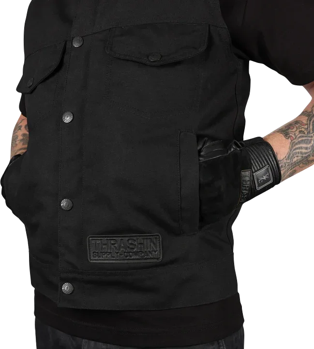 Thrashin Supply Co. Nightrider v2 Riding Vest - Black - 3XL - Back View