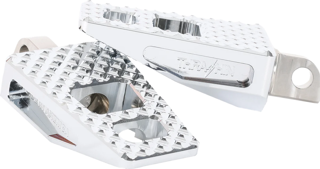Thrashin Supply Co. P-54 Footpegs - Front - Chrome - Side View