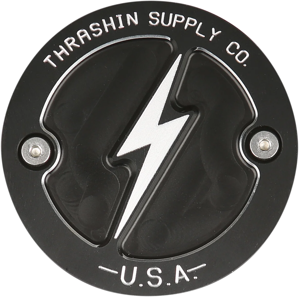 Thrashin Supply Co. Points Cover - Dished - Black - M8 - Main Product View