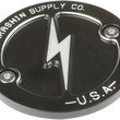 Load image into Gallery viewer, Thrashin Supply Co. Points Cover - Dished - Black - M8 - Side View